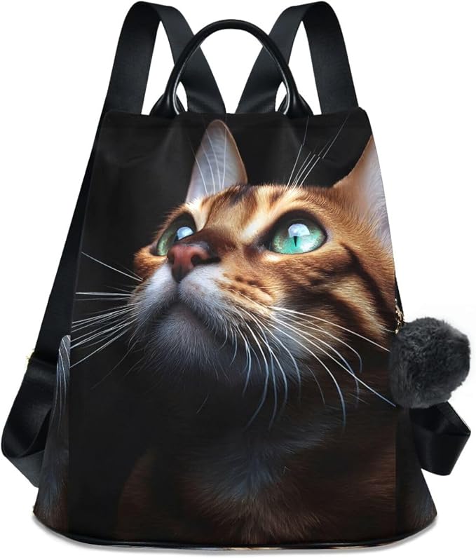 ALAZA Beautiful Bengalensis Cat Kitten Backpack Purse for Women Anti Theft Fashion Back Pack Shoulder Bag by ALAZA