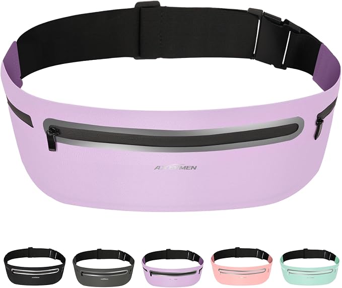 Running Belt for Women & Men-Ultra Light Slim Running Belts | Water-Resistant Phone Holder, 8 Pockets, Adjustable Waist Strap & Reflective Safety for Running, Hiking & Fitness by GLOVES