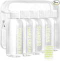 5 Pack Travel Bottles for Toiletries, 3.4oz TSA Approved Travel Containers | Leak Proof Refillable Travel Accessories for Shampoo Conditioner, Plastic Travel Bottles with Toiletry Bag and Label by CHEODIN