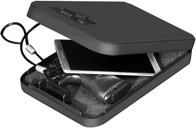 Younion Pistol Safe, Portable Travel Gun Safe, Gun Lock Box, Black - Image 8
