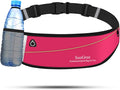 SooGree Slim Running Belt Fanny Packs for Women Men,Water Bottle Holder Hydration Fanny Pouch,Waterproof Sport Waist Pack with Reflective Strip,Runner Belt Bag for Running Cycling Camping Gym (Pink) by SooGree