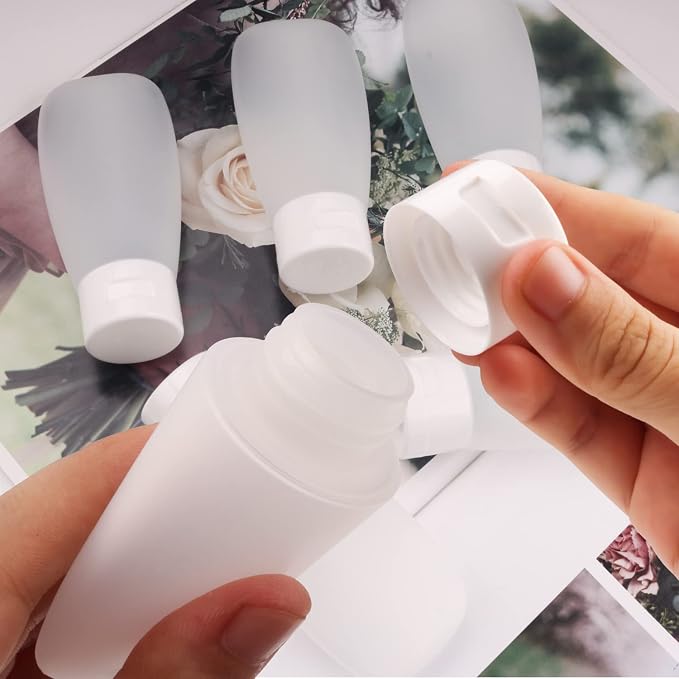15 Pack 30ml/1oz Plastic Squeeze Bottles Travel Tubes Cosmetic Soft Leak-Proof Makeup Toiletry Containers with Flip Cap Refillable for Facial Cleanser Body Bath Shower Gel Lotion Cream Shampoo - Image 5