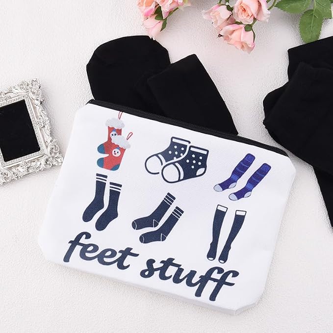 Sisadodo Feet Stuff Storage Bag for Women Travel Cosmetic Bag with Zipper Travel Toiletry Bag for Men Short Long Stock Organizer Storage Bag Feet Stuff Bag Pouch - Image 4