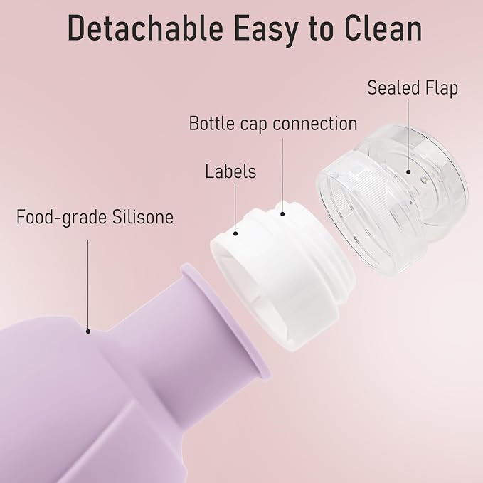 Travel Containers Bottle for Toiletry 4 Pack 3oz Leakproof TSA Approved & Refillable Mini Cream Jars, Silicone Squeeze Tube Rose Bottles for Shampoo Lotion Body Wash BPA Free +Bag, Purple Rose - Image 4