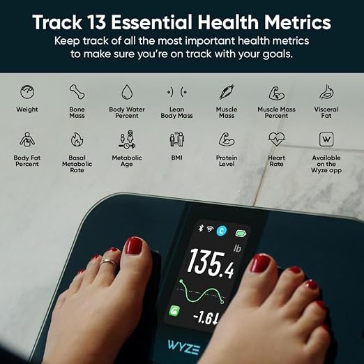 Wyze Smart Scale Ultra with 4.3" Color Display | Wi-Fi & Bluetooth Sync, Customizable Screen, Tracks 13 metrics, Heart Rate Tracking, Baby/Pet/Luggage Mode - Image 4