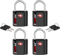 TSA Approved Luggage Locks, Ultra-Secure Dimple Key Travel Locks with Zinc Alloy Body, Black 4 Pack by Forge