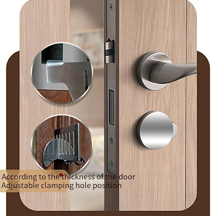 Ximimark 2pc Portable Door Lock - Punch-Free Security Latch for Home, Hotel, and Travel - Anti-Theft Safety Latch for Doors - Image 6