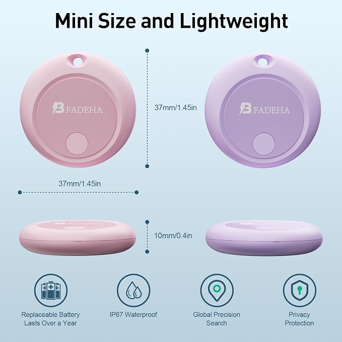 BFADEHA 2026 [Apple MFi Certified] (iOS Only) Bluetooth Tracker Smart Finder for Apple Find My iPhone GPS Tracker, 5-10 Years Battery, Keys Finder and Item Locator for Keys, Bags, Wallet, Passport - Image 5