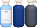 ASEVAT 6.7oz Sealed Plastic Travel Shampoo Bottles, Travel Shampoo and Conditioner Bottles Refillable, Empty Squeeze Bottle, Hand Soap Dispenser for Vacation, Gym, Home(BlueNavyGrey) by ASEVAT