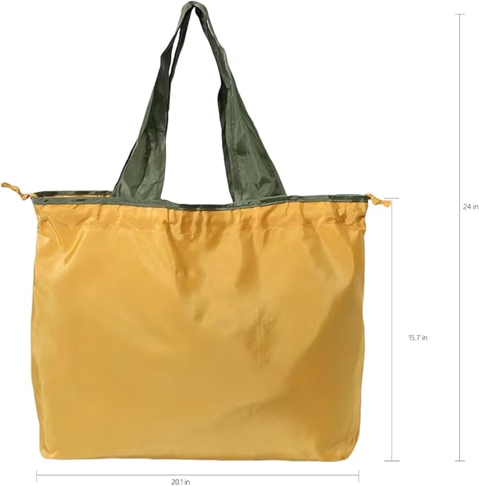 Reusable shopping tote bag, large capacity drawstring tightening top, foldable grocery tote bag, shoulder bag - Image 8