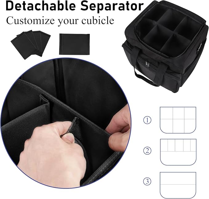 Cable Organizer Bag,Cable Management Box Cord Organizer Case | Electronics Cord Storage Bag with Adjustable Divider Large Cable Storage Bag Carrying Case for Cable, Cord,Power Strip - Image 5