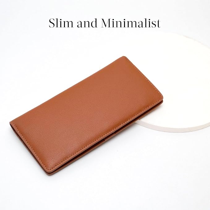 Bveyzi Ultra Slim Thin Leather RFID Blocking Credit Card Holder Bifold Clutch Wallets for Women - Image 2