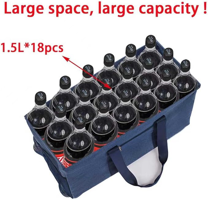 Extra Large Utility Tote Bag - Reusable Grocery Bags Foldable Heavy Duty | Large Shopping Tote 4 Pockets & Reinforced Handles, Water-Resistant Collapsible Tote for Beach, Picnic, Car Storage - Image 9