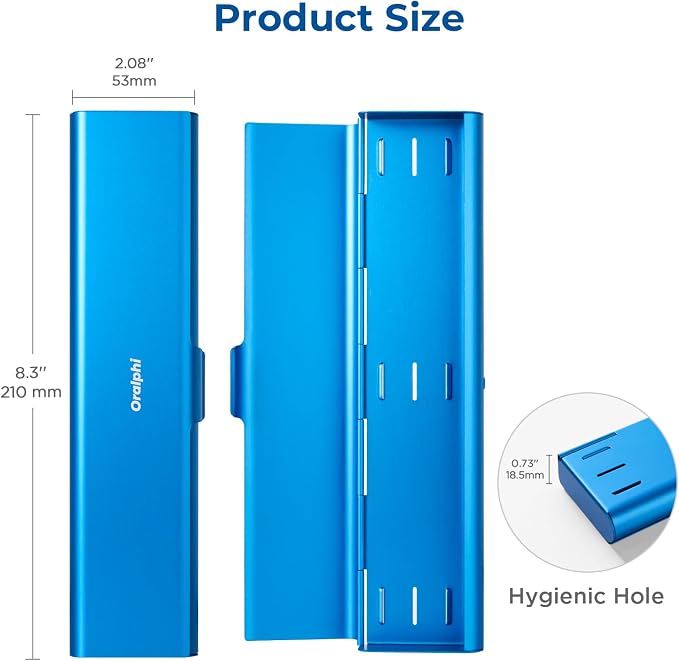 Wider Aluminum Toothbrush Travel Case, Portable Travel Toothbrush Holder, Durable Manual Toothbrush Box Container for Traveling, Bathroom, Camping, Business Trip, Blue - Image 5