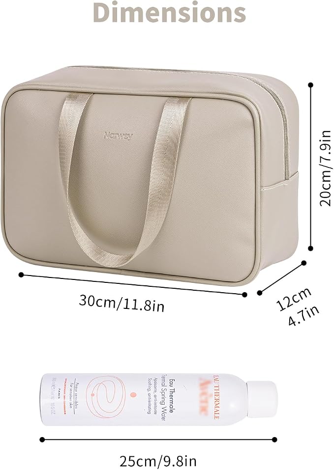 PU Leather Large Travel Toiletry Bag Women Toiletries Bag Skincare Bag Makeup Bag Organizer Make up bag Cosmetic Bag Medicine Bag for Girls (Large, Brown) - Image 4