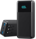 Portable Charger 60800mAh Power Bank with 3 Built-in Cable,25W PD USB C Power Bank Fast Phone Charging,QC4.0 Travel Outdoor Essential Portable Phone Battery Pack for iPhone 17/16/15/14,Galaxy Android by LanLuk