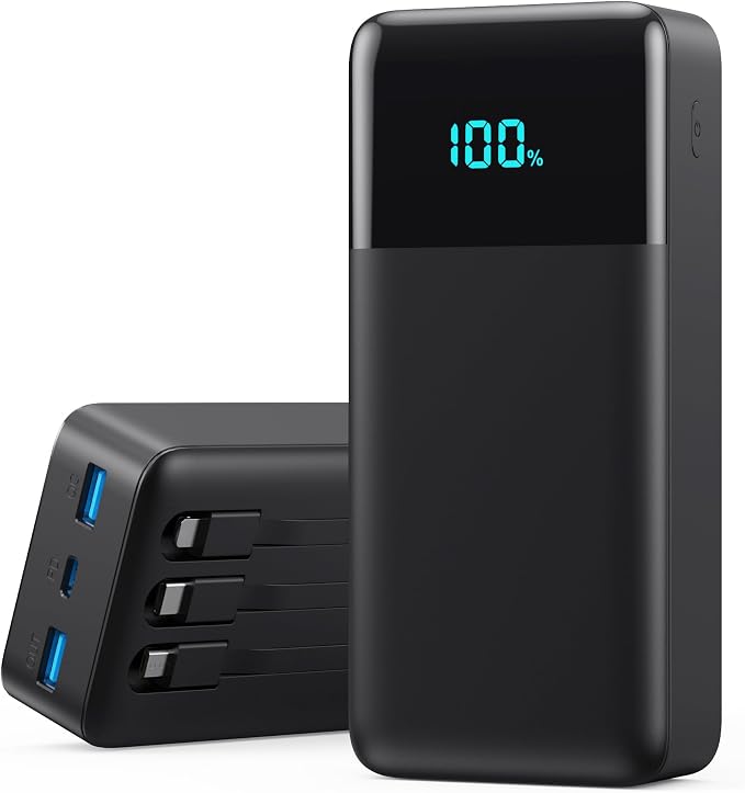 Portable Charger 70800mAh Power Bank with 3 Built-in Cable,25W PD USB C Power Bank Fast Phone Charging,QC4.0 Travel Outdoor Essential Portable Phone Battery Pack for iPhone 17/16/15/14,Galaxy Android by LanLuk