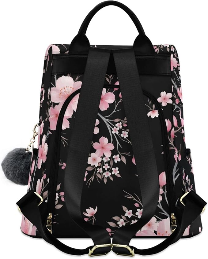ALAZA Pink Cherry Blossom Flowers Backpack Purse for Women Anti Theft Fashion Back Pack Shoulder Bag - Image 2