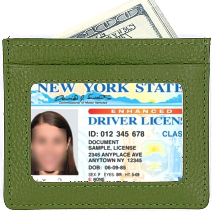 Tapp Collections RFID Protect Slim Minimalist Pocket Leather Wallet Card Holder - Green - Image 2