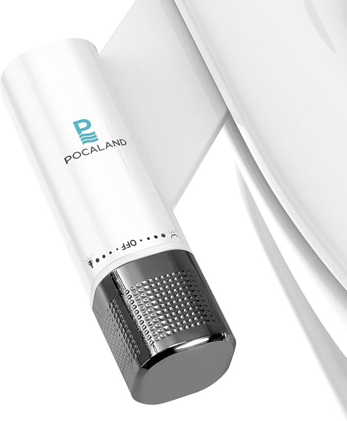Ultra-Slim Bidet Attachment, Posterior&Feminine Wash-(Retractable Dual Nozzles), Non-Electric Bidet Attachment for Toilet Seat, Adjustable Fresh Cold Water Pressure, Stainless Steel Inlet (DarkGray) by POCALAND