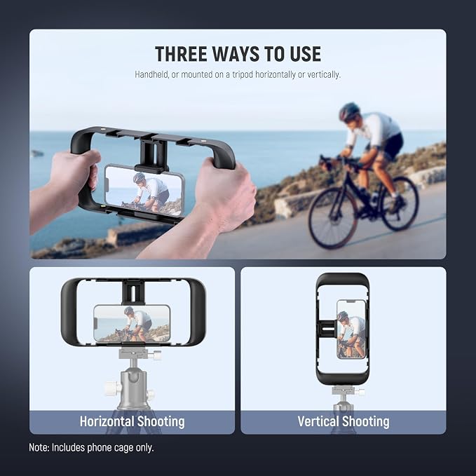 NEEWER Mobile Phone Cage Video Rig Compatible with iPhone Samsung Galaxy Android, Mobile Phone Holder Stabiliser Cage with Cold Shoe and 1/4 Inch Thread for Video Recording and Films, A104 - Image 5