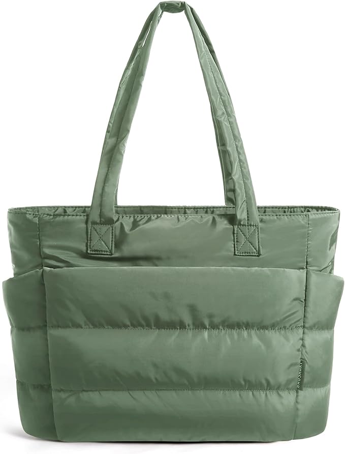 BAGSMART Tote Bag for Women, Lightweight Puffy Tote Bag with Compartments Shoulder Bag Handbag for Travel, Work, Gym | Lightweight by BAGSMART