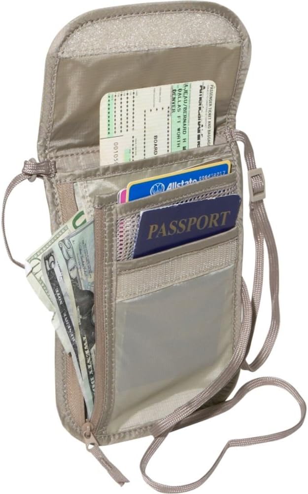 Eagle Creek Undercover Neck Wallet Deluxe - Passport Holder Accessory for Men and Women, Khaki - Image 2