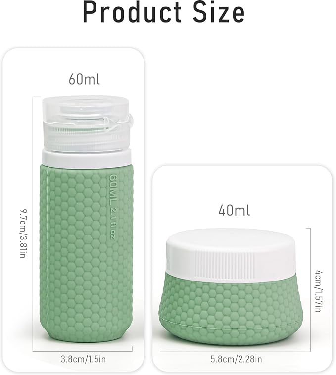 Travel Bottles for Toiletries, TSA Approved 2oz Leak Proof Travel Size Liquid Containers, BPA Free Refillable Silicone Squeeze Bottles for Shampoo Lotion and Conditioner (4 Pack) - Image 5