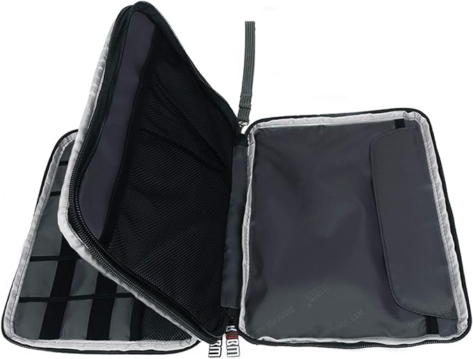 BUBM Double Layer Electronics Organizer, Travel Gadget Bag for Cables, Memory Cards, Flash Hard Drive and More, Fit for iPad or Tablet(up To 9.7")--Large, Dark Blue | Travel Gadget Bag For Cables, Memory Cards, Flash Hard Drive and More, Fit For iPad o... - Image 3