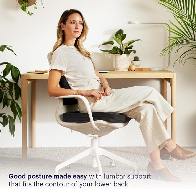 Purple Back Cushion, Lumbar Support Pillow for Office Chair, Car Seat | GelFlex Grid Molded to Your Lower Back, Adjustable Strap - Pressure-Reducing, Temperature-Neutral - Made in USA - Image 3