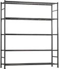 Sakugi Storage Shelves - 5 Tier Shelf Organizer, Heavy Duty Garage Shelving Unit with Leveling Feet, Stable Metal Shelves Organizer for Pantry, Kitchen and Closet, 46.3" W x 12.6" D x 60.3" H, Black by Sakugi