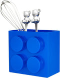 Magnetic Basket Organizer for Fridge - Lego-Style ABS Plastic Storage Box,No Drill Design for Kitchen Counter, Microwave & Whiteboard, Holds Up to 3.5 lbs (Blue) by Unknown