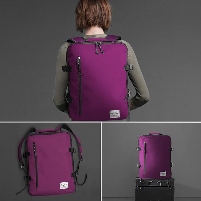 Laptop Travel Backpack Airline Approved Carry-on Under-seat Backpack, Stylish Minimalist Casual, Fuchsia - Image 6