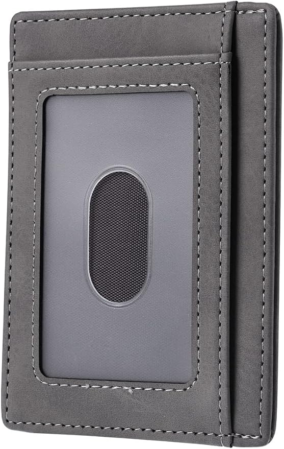Travelambo Slim Wallet Front Pocket Minimalist Leather RFID Blocking Medium Size - Image 3