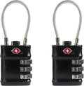TSA Locks for Luggage, 3 Digit Combination Padlock, Luggage Locks TSA Approved 2 Pack, Combo Cable Padlocks with Code, for Gym Locker, Suitcase, Gun Case, Backpack Zipper (Black+Black) by SpecializeinCombinationLock