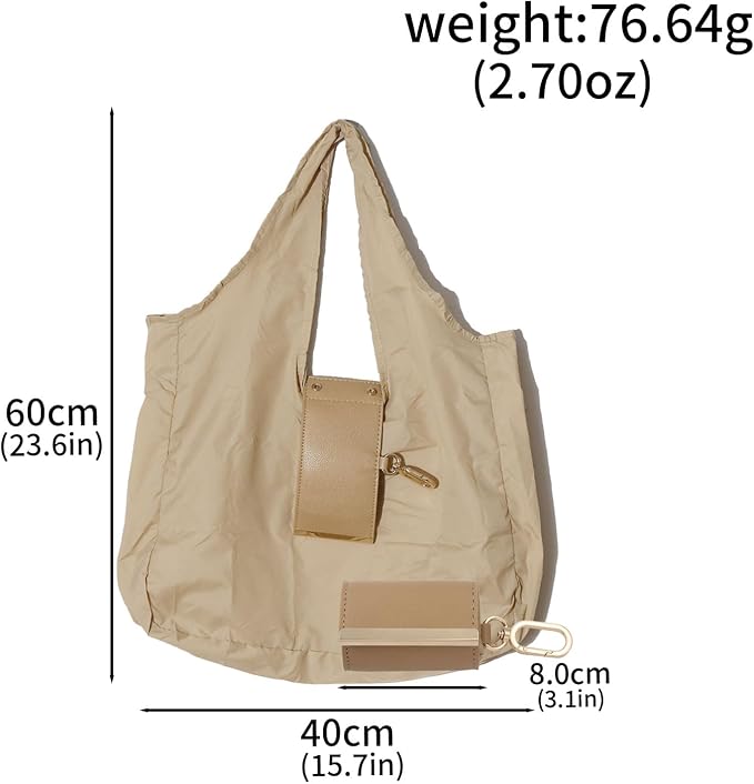Foldable Tote Bag Keychain - Large Capacity Portable Shopping Bag Keyring - Reusable Groceries Bag for Daily Use - Image 4