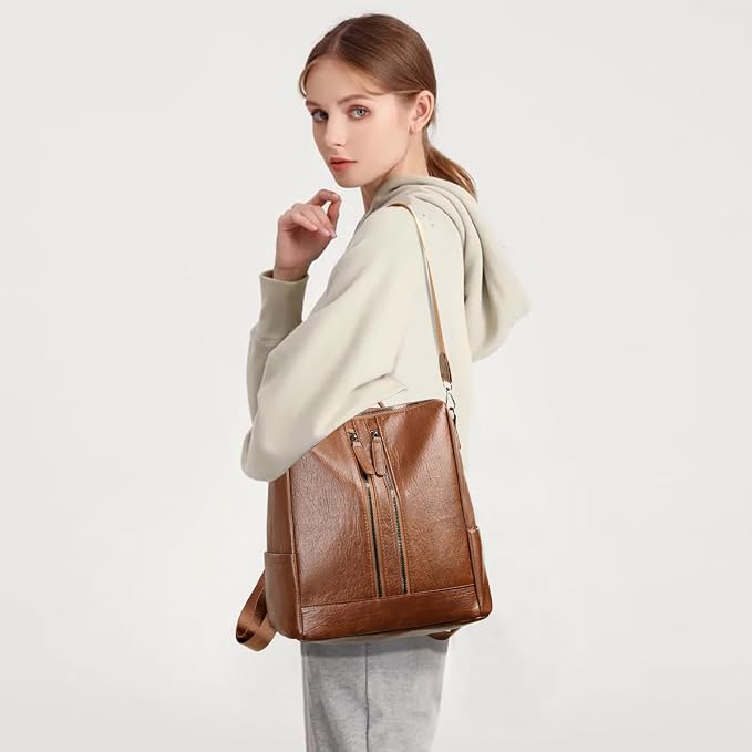 GAEKEAO Backpack Purse for Women PU Leather Anti-theft Backpack Ladies Convertible Large Travel Designer Fashion Shoulder Bag - Image 7