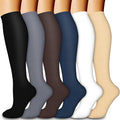 Compression Socks for Women & Men Circulation (6 Pairs) 15-20 mmHg is Best Support for Athletic Running,Nurse by Bluemaple