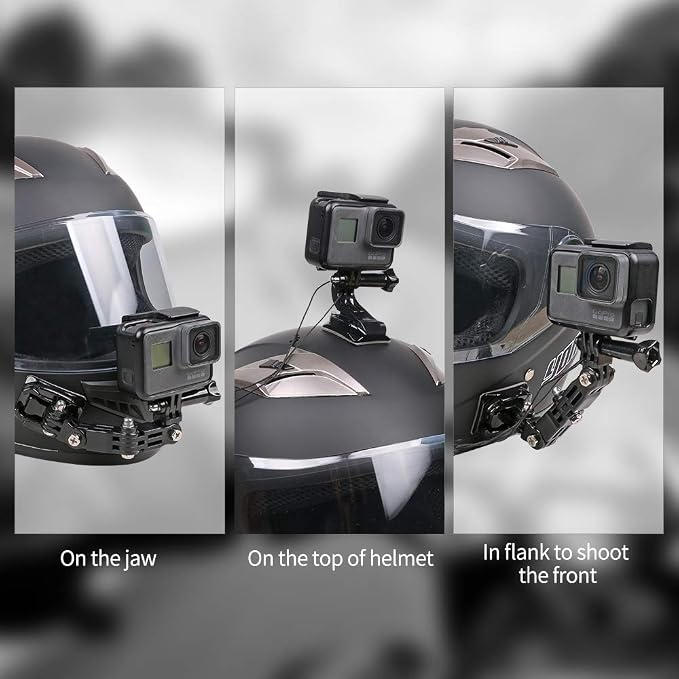 Motorcycle Helmet Chin Mount Kit Compatible with GoPro 13/12/11/10/9, DJI Action 6/5 Pro/4/3, AKASO and More Action Cameras - Image 4