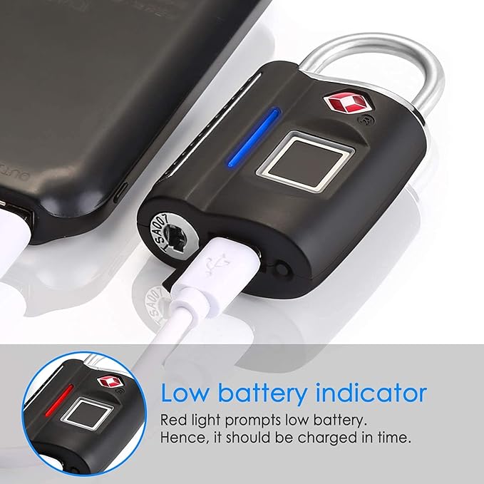 Fingerprint Lock, TSA Approved Smart Digital Locker Lock for Gym, Luggage, Travel, House Door, Suitcase, Backpack, School, Bike,Office, Keyless - Image 6