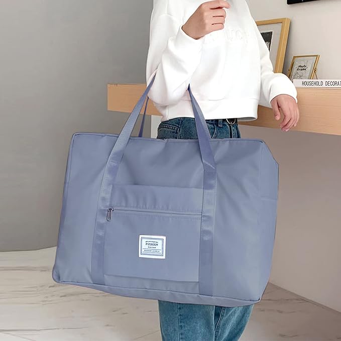 Duffel Bags for Traveling Women Sports Gym Tote Bag Water Resistant Travel Carry on Duffel Bag Weekend Overnight Bag (Blue) - Image 8
