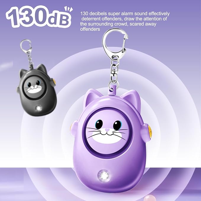 Personal Alarm Keychain for Women with LED Light, Safe Sound 130dB Loud Siren, Cute Emergency Self-Defense Safety Alarm , Security Siren for Children, - Image 6