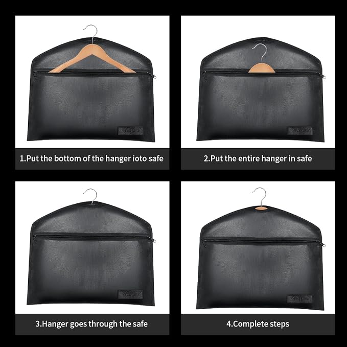 Sdstone Hanger Diversion safe with Lock, Fireproof Hanger Safe with Small Fireproof Bag,Secret Safe Under Clothes with Hidden Compartment to jewelry safes for home or Travel Safe 1 pack - Image 6
