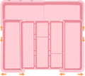 Large Utensil Drawer Organizer Expandable Silverware Organizer for Kitchen Drawer Adjustable Cooking Utensil Holder Cutlery Flatware Tray Spatula Tools Gadgets Storage Dividers Plastic Pink by Spaclear