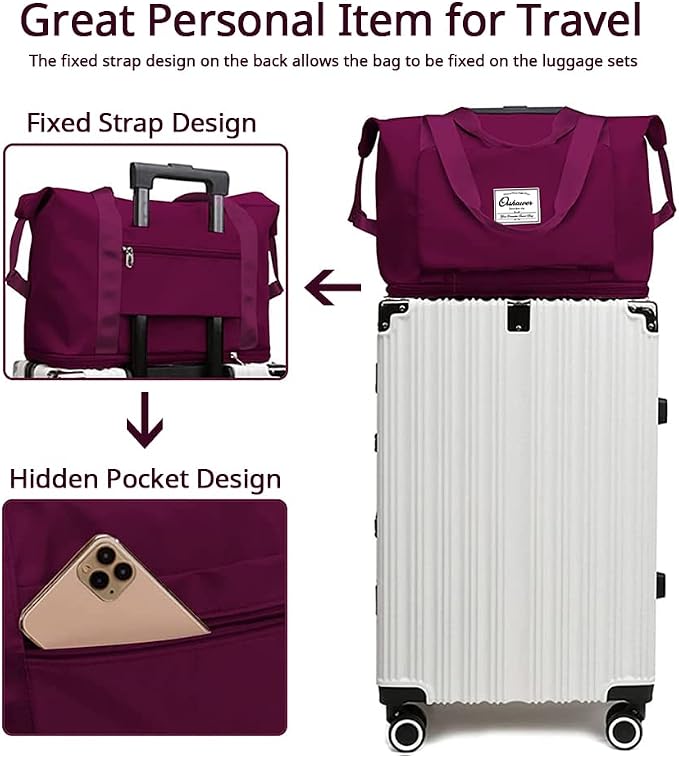 Large Capacity Foldable Travel Bag | Expandable Portable Carry on Bag Dry&Wet Separation Sports Duffel Bag - Image 3