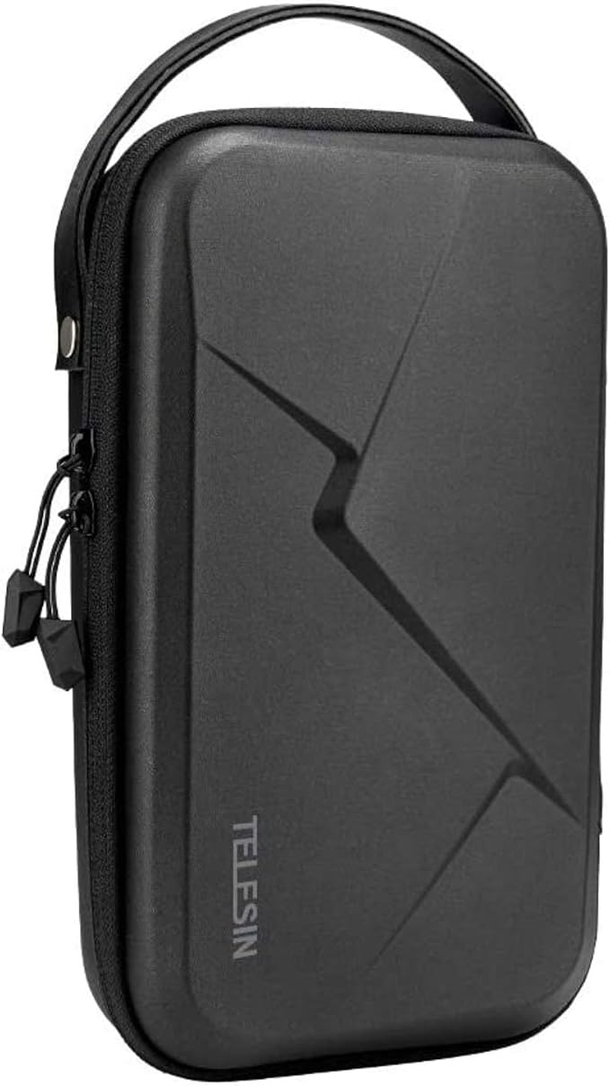 TELESIN Hard Carry Case Waterproof Carrying Bag for Go Pro Mission 1 PRO Hero 13 12 11 10 9 DJI Osmo Action 6/5 Pro/4/Pocket 4 3/Nano Insta360 X5/X4/X3 Ace Pro 2 EDC Tech Pouch Camera Accessories by telesin