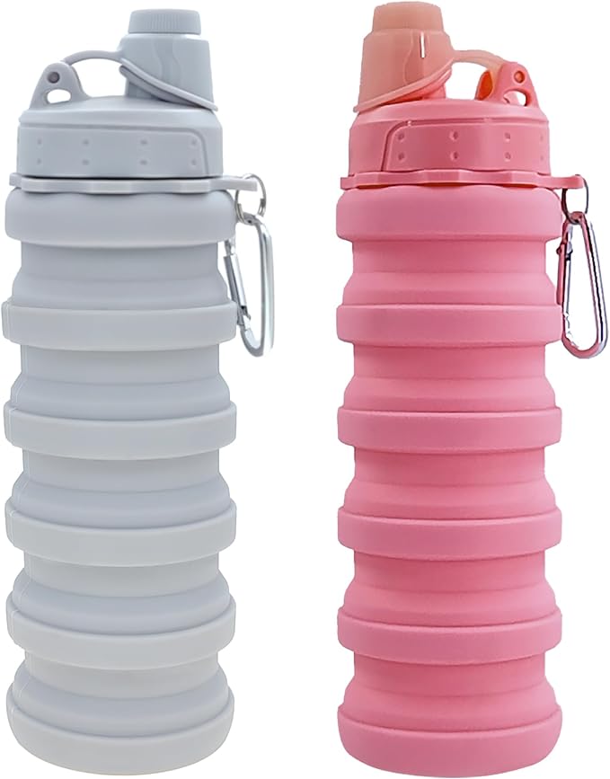 Collapsible Water Bottles Travel water bottle Sports Portable Sport Water Bottle Reusable Water Bottles comes with mountaineering Buckle 500ml silicone Water-proof camping water bottle by YCTMALL