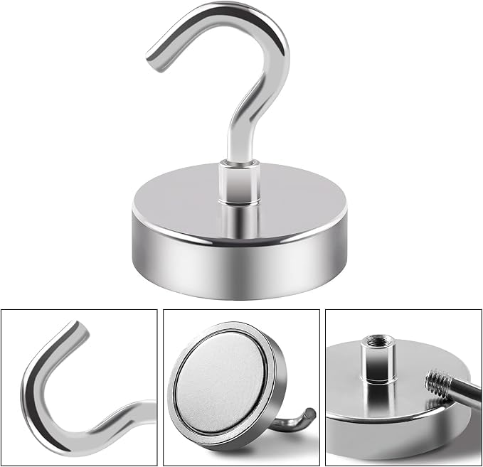 DIYMAG Magnetic Hooks 20pcs 170lbs Cruise Essentials 2026 Magnet Hook | Neodymium Heavy Duty Strong Magnets Hanging Ship Cabins Refrigerator Fridge Classroom Beach Vacation Kitchen Grills Home Tool - Image 5