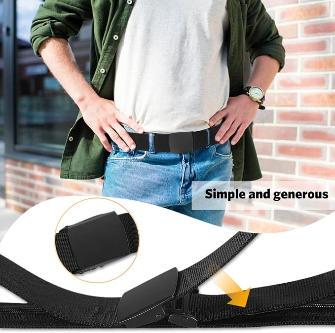 AGPTEK Travel Money Belt, Hidden Money Pouch, Anti-Theft Security Waist Wallet, Secret Compartment Money Hideaway for Business Trip Jogging Outdoor Working, Gift for Fathers Dad Men Boyfriend, Black | Anti-Theft Security Design, Adjustable Waist Belt f... - Image 6