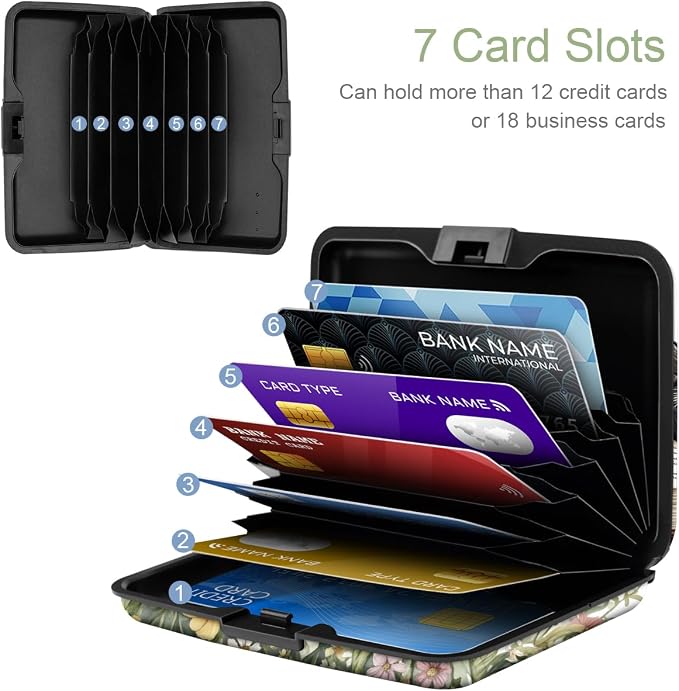 Coco Rossi Credit Card Holder RFID Aluminum Small Mini Wallet Women | Metal Wallet, Business Cards Holder, ID Case, Slim Sleeves, Womens Girls Gift, Carry Proof Wallets for Travel, Kittens - Image 2